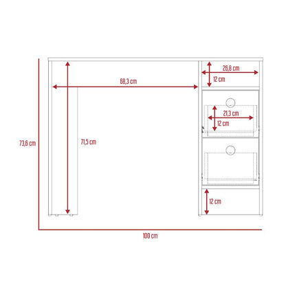 Escritorio Khali Z100 2 Cajones  Miel Taupe