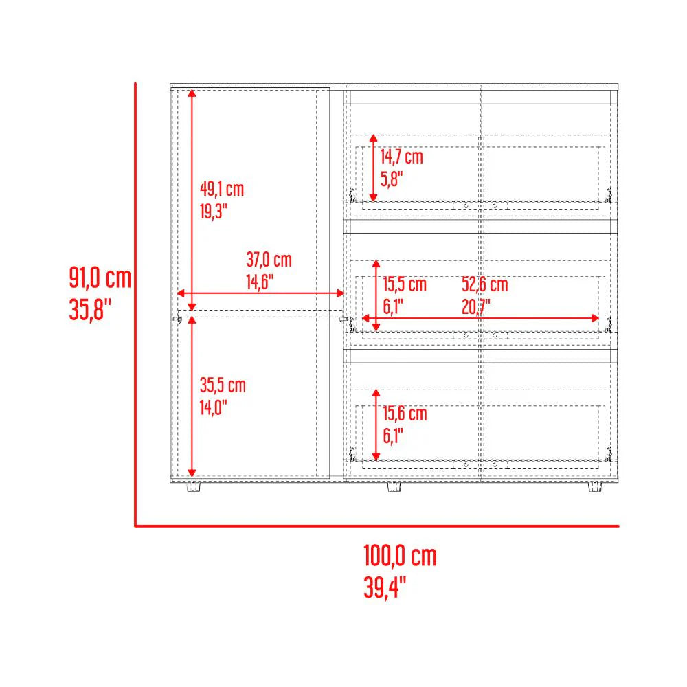 Comoda Niza Bardolino con 3 Cajones