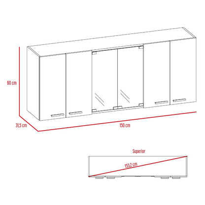 Gabinete Superior Vegas Miel y Plomo 150 Cm