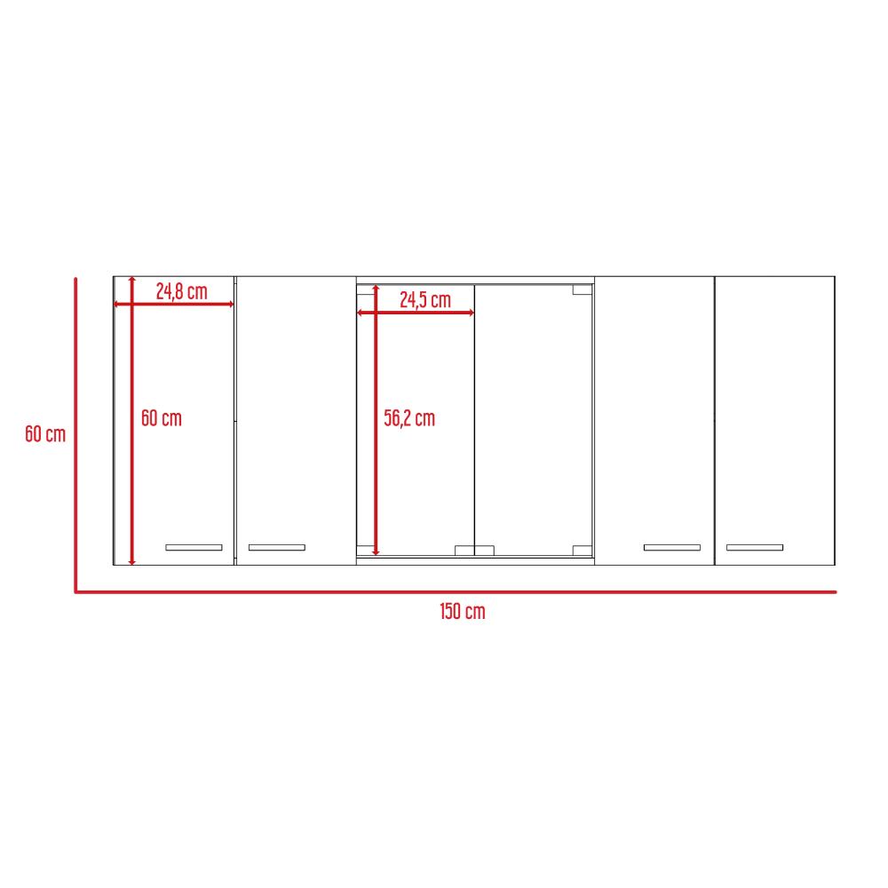 Gabinete Superior Vegas Miel y Plomo 150 Cm
