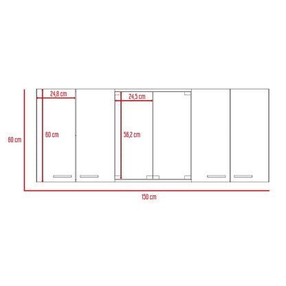 Gabinete Superior Vegas Miel y Plomo 150 Cm