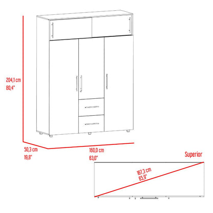 Closet Montano 160 Fresno Europeo y Blanco