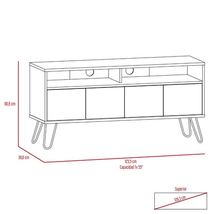 Mesa Para Tv Morelli Wengue y Taupe para Televisor de 55"
