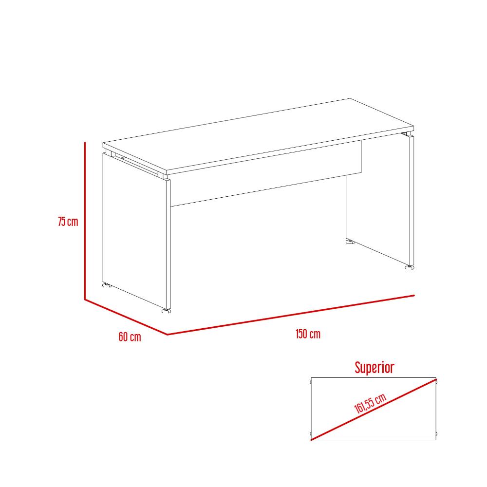 Mesa escritorio Bellanti Office M150  Wengue + Coñac