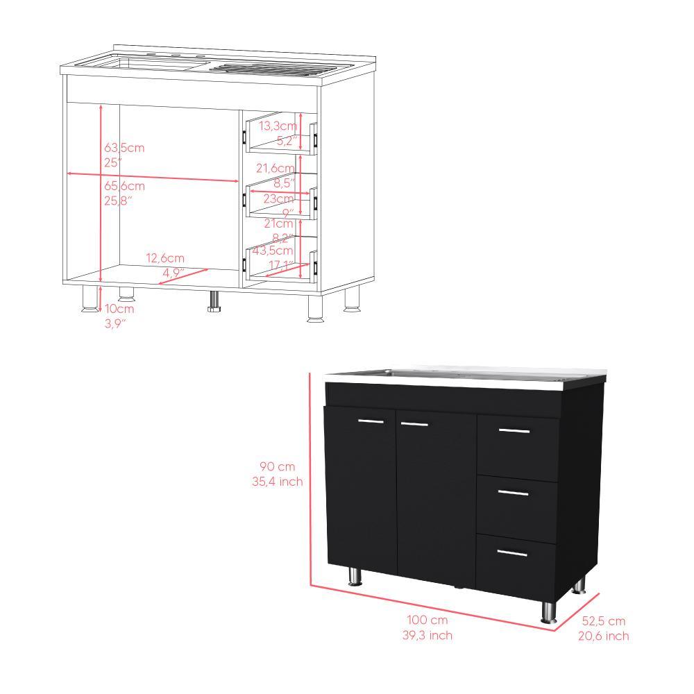 Gabinete Inferior Stella Wengue 100 Cm