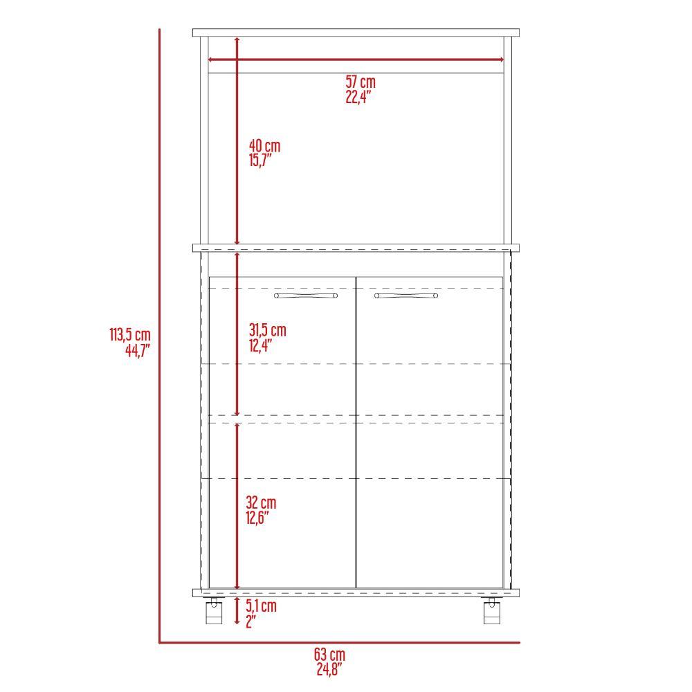 Módulo Microondas Bajo Italia Blanco  y Rovere