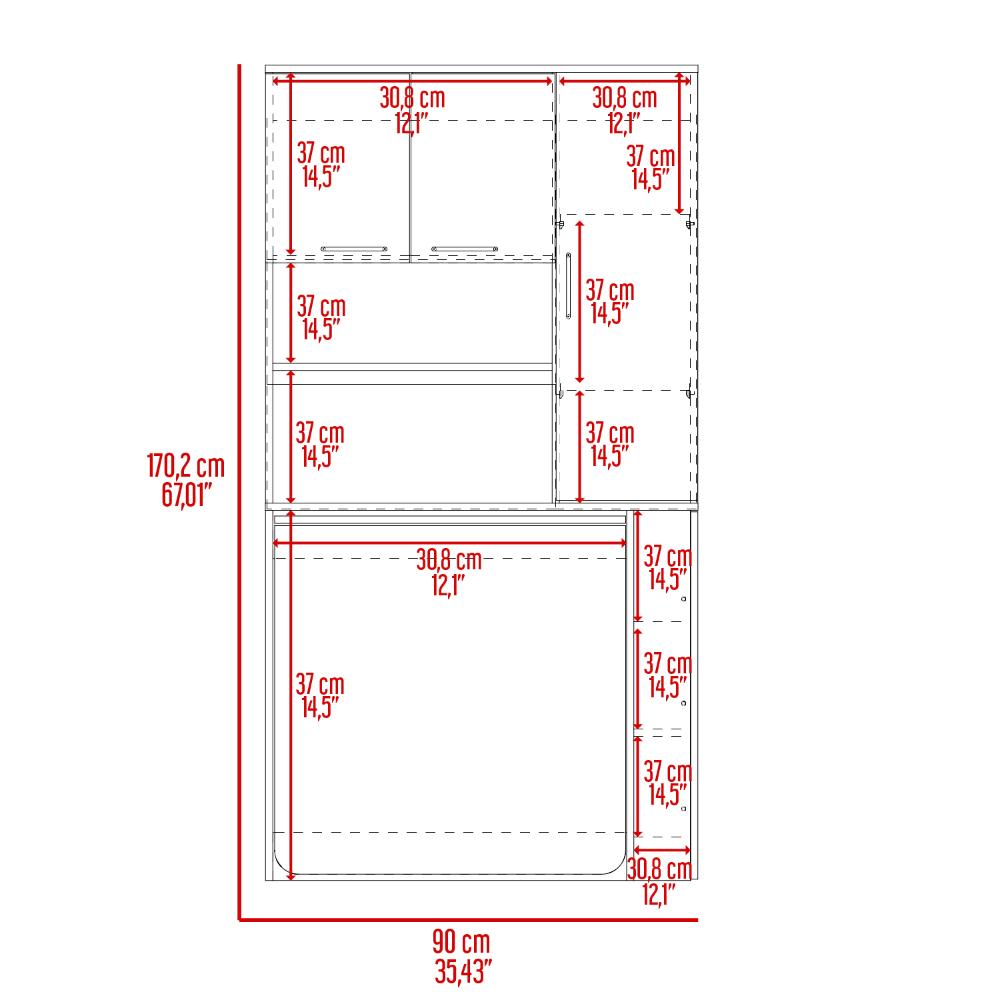 Alacena Multiusos Luciana Fresno y Blanco