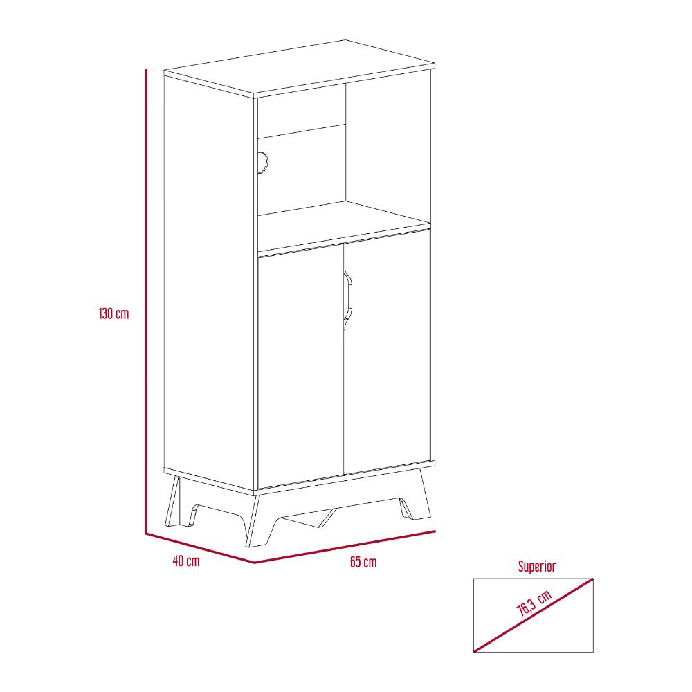 Mueble Microondas Bajo Lussano 130X65  Duna Blanco