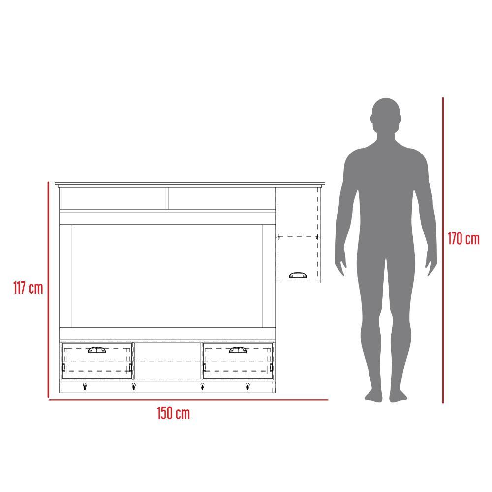 Tocador o Mueble Barberia Waltz  Nogal