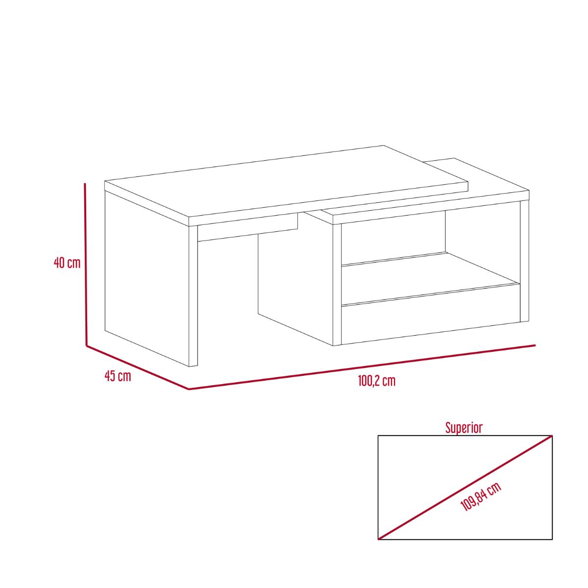 Mesa de Centro Kaia (1C) Wengue+Caramelo