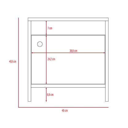 Mesa de Noche Varini  Bellota + Blanco