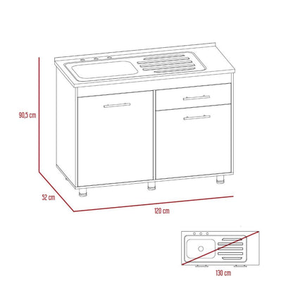 Modulo Inferior Castano Orion  Blanco Duna 120 Cm