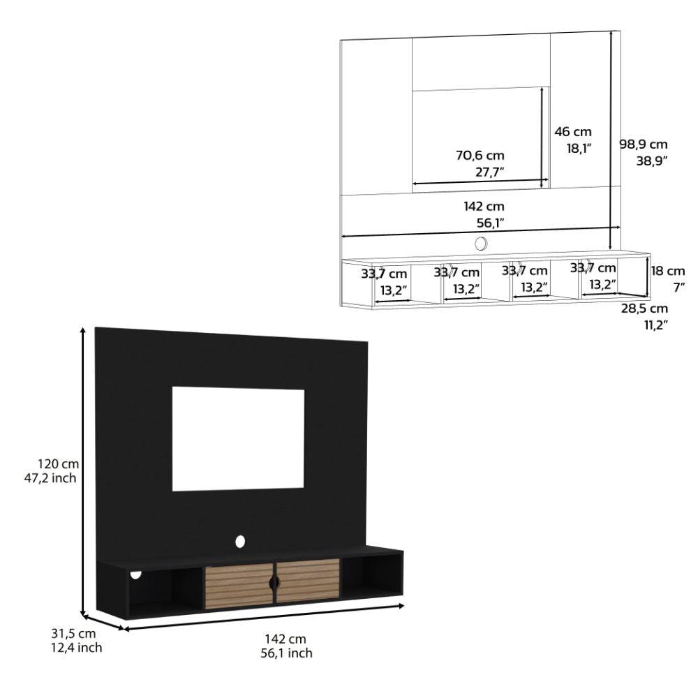 Panel de Tv Donati Wengue y Lenno Para Tv de  60"