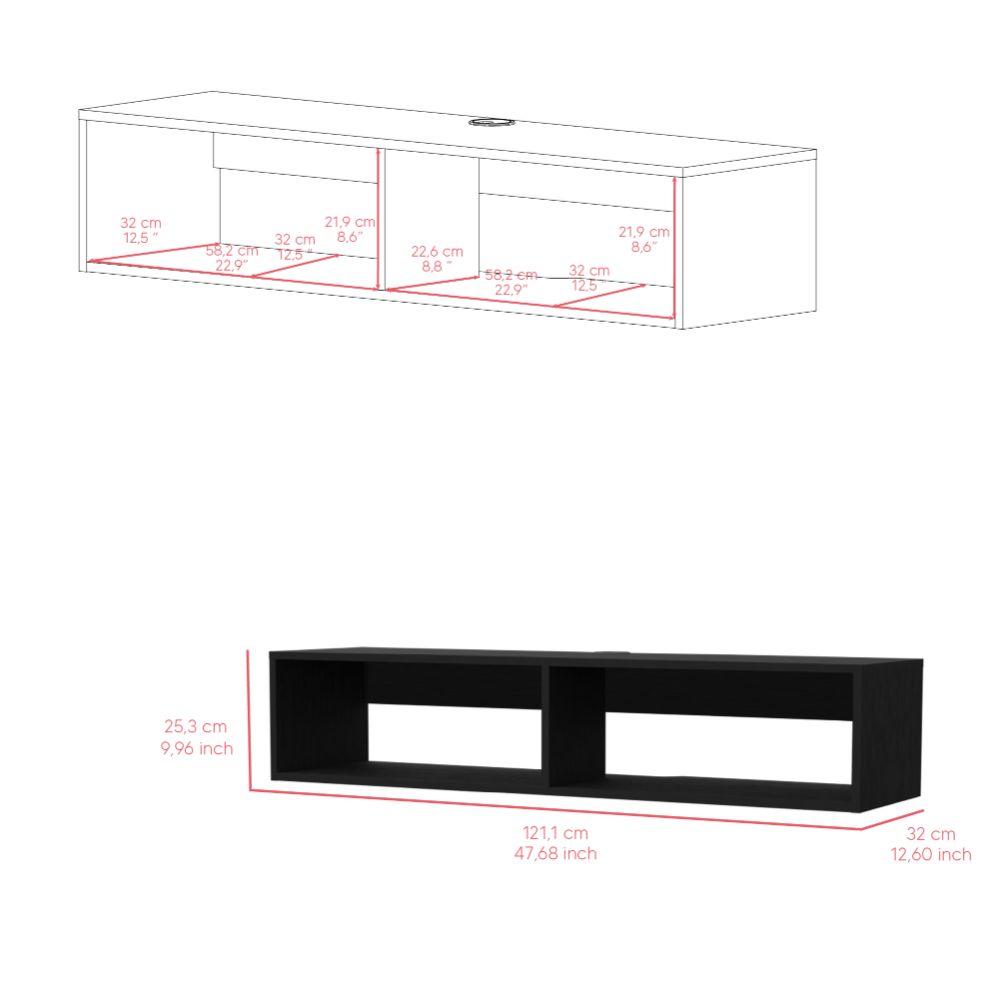 Mesa Para Tv Flotante Rockwood Wengue para TV de hasta 45''