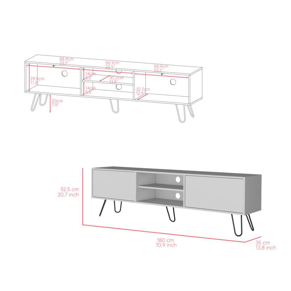 Mesa Para Tv Vasel Blanco Para Televisor de 70" Pulgadas