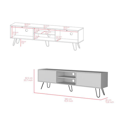 Mesa Para Tv Vasel Blanco Para Televisor de 70" Pulgadas