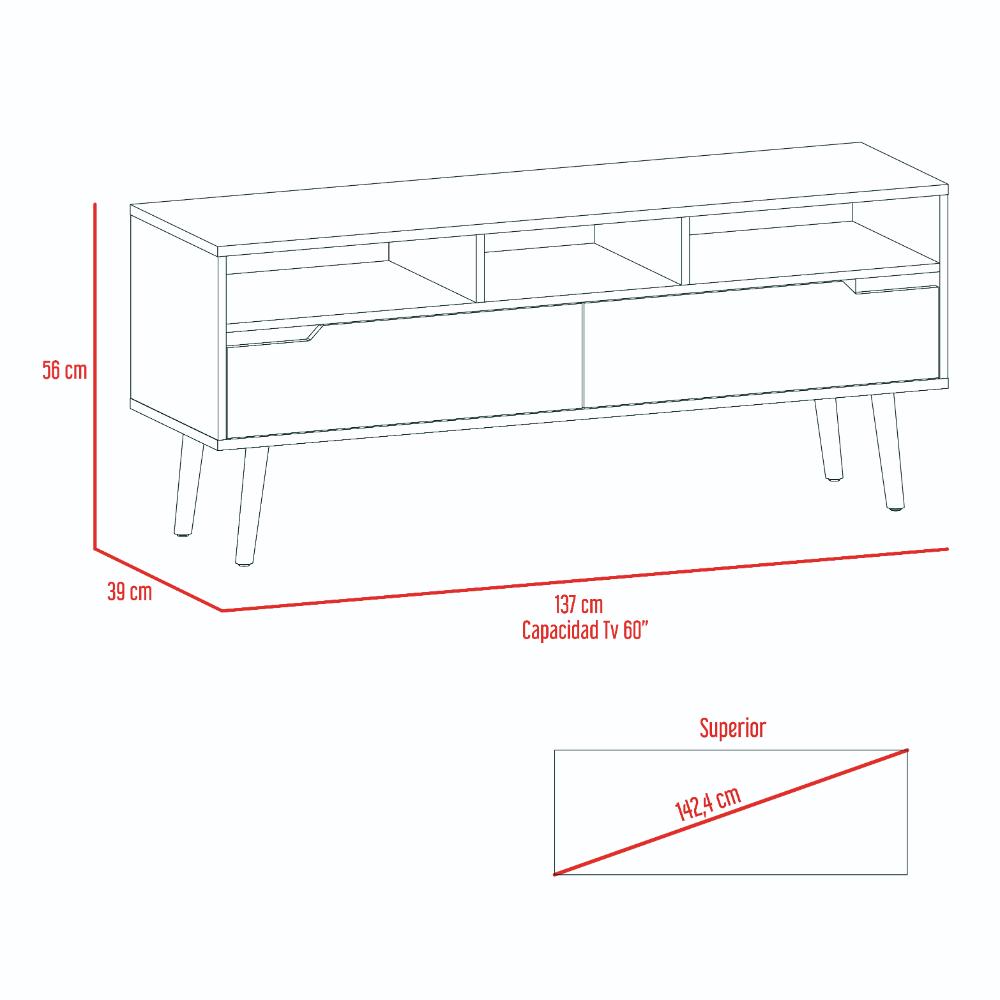 Mesa Para Tv Tornelli Nogal y Plomo para Tv de 60"
