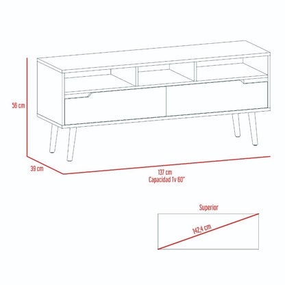 Mesa Para Tv Tornelli Nogal y Plomo para Tv de 60"