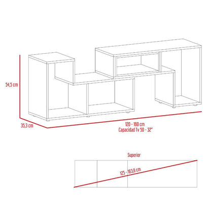 Rack extensible Cassano  Rovere y Blanco para Tv de 50"