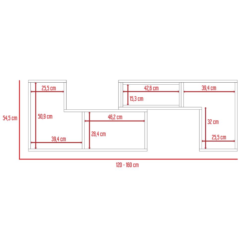 Rack extensible Cassano  Caramelo para Tv de 50"