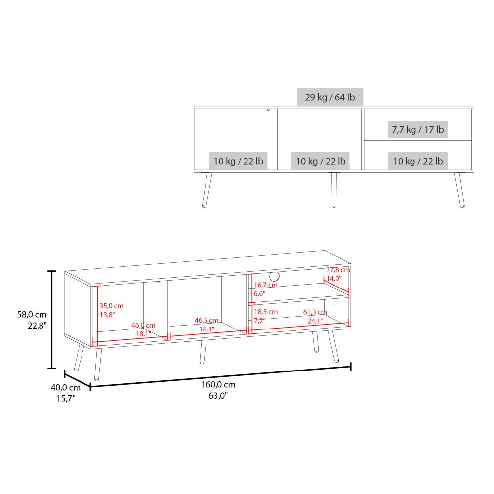 Mesa para TV Vulcan Blanco hasta 70"