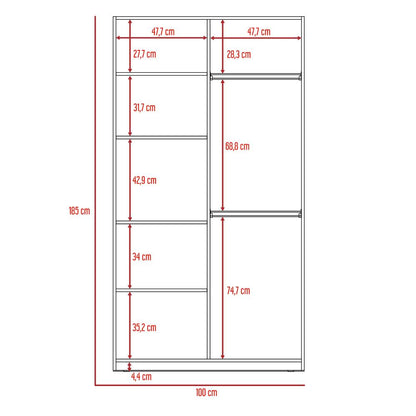 Closet Tradicion 185 Rovere y Blanco