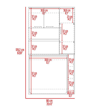 Alacena Multiusos Luciana Macadamia y Blanco