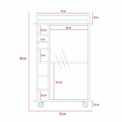 Bar Dukaty, Gris, con Rodachines Para Su Fácil Desplazamiento