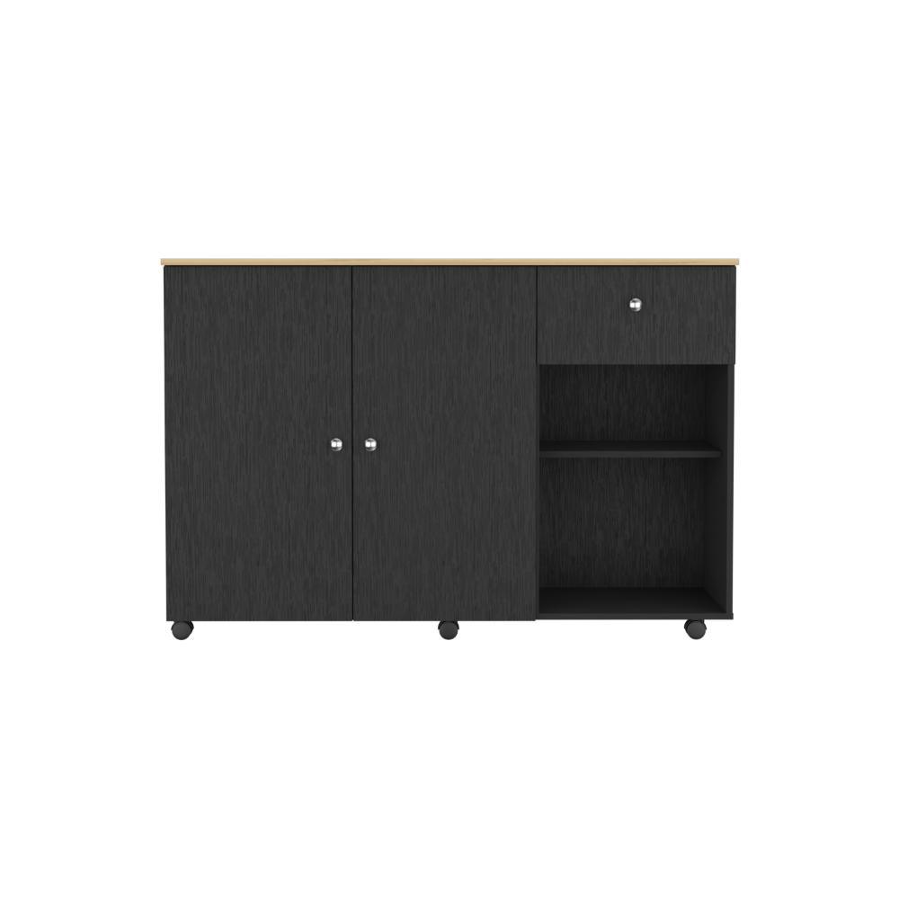 Isla de cocina Movil Wengue y Macadamia
