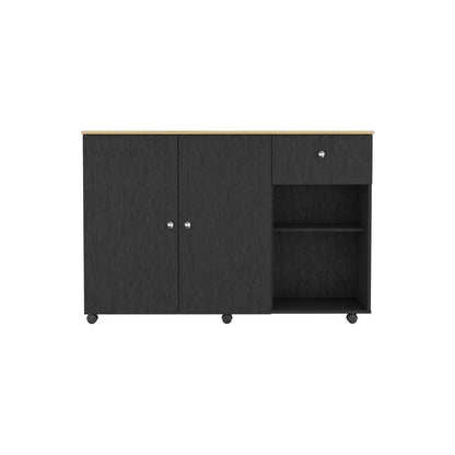 Isla de cocina Movil Wengue y Macadamia
