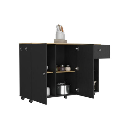 Isla de cocina Movil Wengue y Macadamia