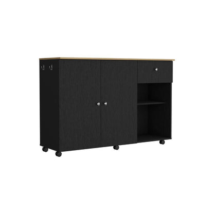 Isla de cocina Movil Wengue y Macadamia
