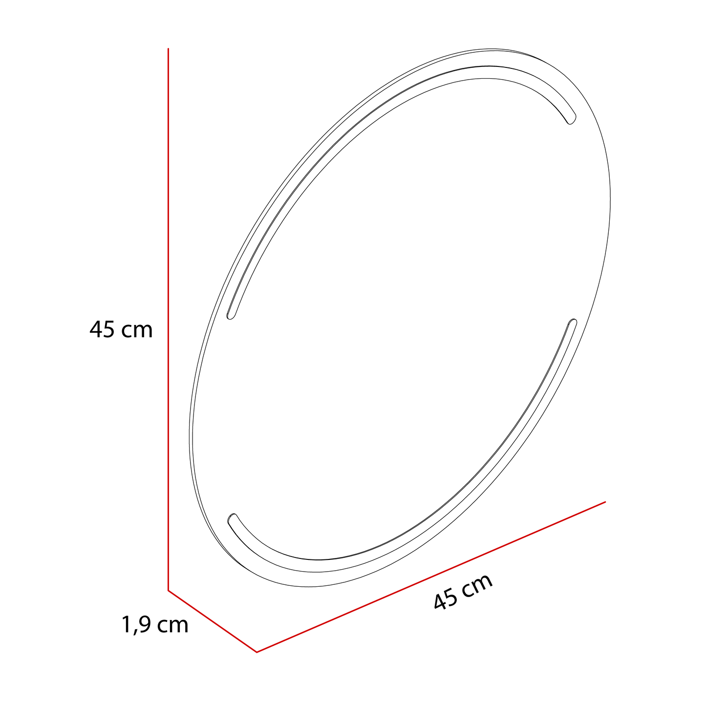 Espejo Dallas, Redondo con diseño en sandblasting en la parte superior e inferior - VIRTUAL MUEBLES