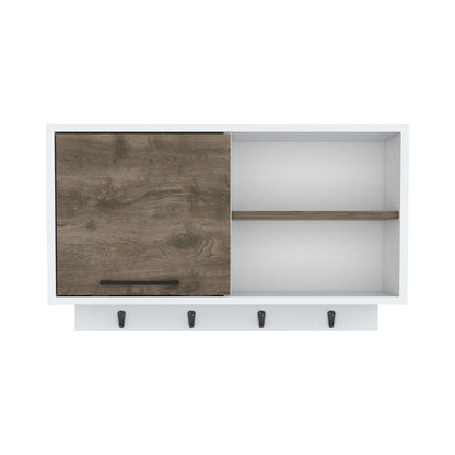 Gabinete Superior Auxiliar Buxton Blanco y Nogal 70 cm