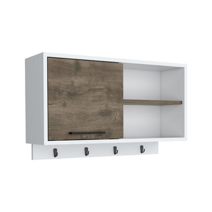 Gabinete Superior Auxiliar Buxton Blanco y Nogal 70 cm
