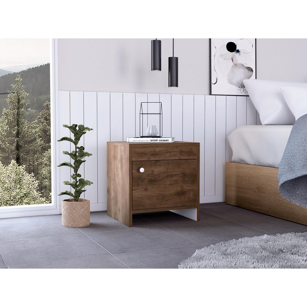 Mesa de Noche Varini  Bellota + Blanco