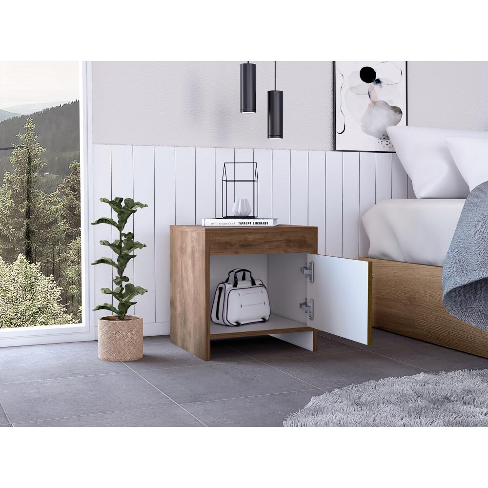 Mesa de Noche Varini  Bellota + Blanco