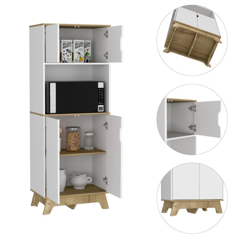 Mueble Microondas Alto Bi-Color Duna Blanco