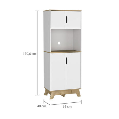 Mueble Microondas Alto Bi-Color Duna Blanco