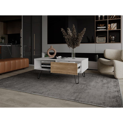 Mesa de Centro Tori Blanco y Fresno Europeo