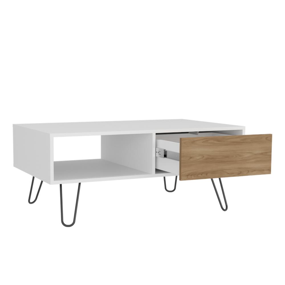 Mesa de Centro Tori Blanco y Fresno Europeo