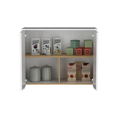 Mueble Superior de Cocina  Blanco y Macadamia 80 cm