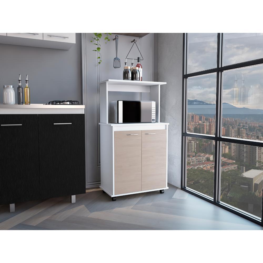 Módulo Microondas Bajo Italia Blanco  y Rovere