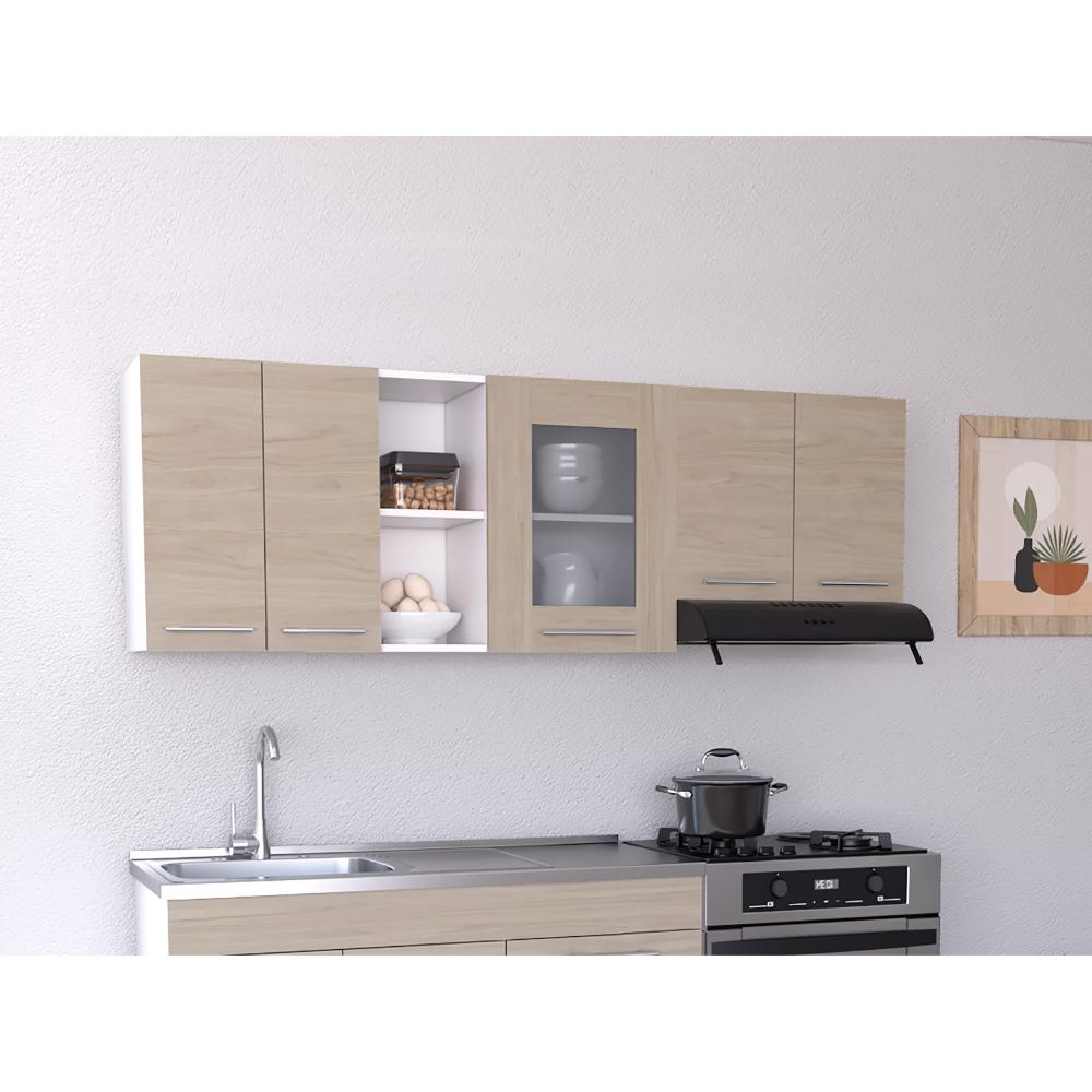 Gabinete Superior Piret Nacar y Blanco 180 Cm