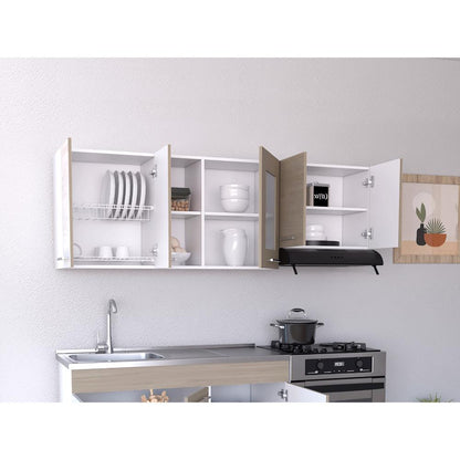 Gabinete Superior Piret Nacar y Blanco 180 Cm