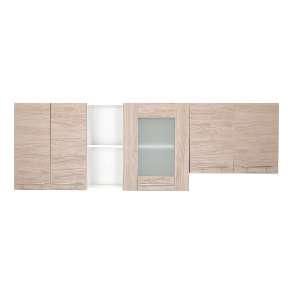 Gabinete Superior Piret Nacar y Blanco 180 Cm