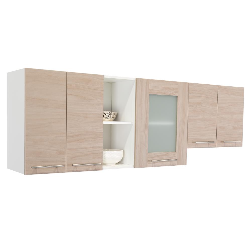 Gabinete Superior Piret Nacar y Blanco 180 Cm