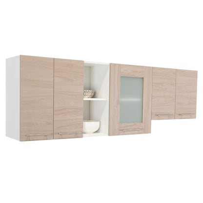 Gabinete Superior Piret Nacar y Blanco 180 Cm