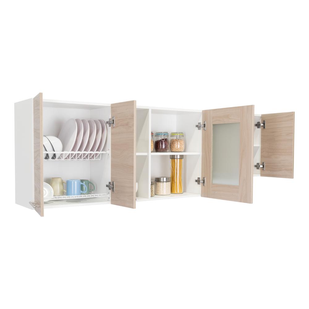 Gabinete Superior Piret Nacar y Blanco 180 Cm