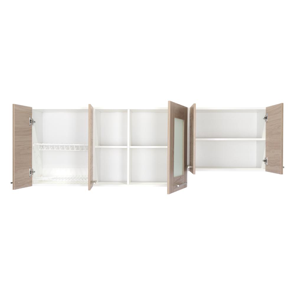 Gabinete Superior Piret Nacar y Blanco 180 Cm